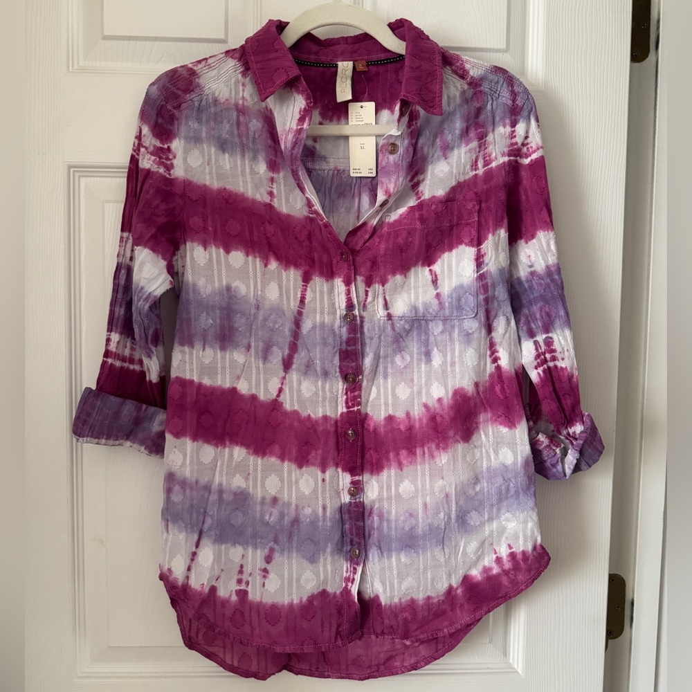 Anthropologie Tie-Dye Button-Up Shirt